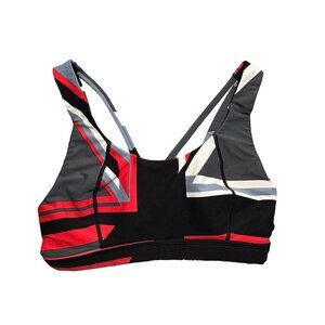 Sweaty Betty London Sport Bra - Size XS Black Red Gray